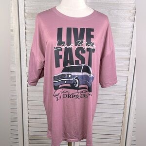 BLUSH MARK Annot Edith Dusty Purple Tee Classic Car-Large